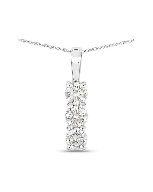 Diana M White Diana M 14K 0.51 Ct. Tw. Lab-Grown Diamond Three-Stone Pendant