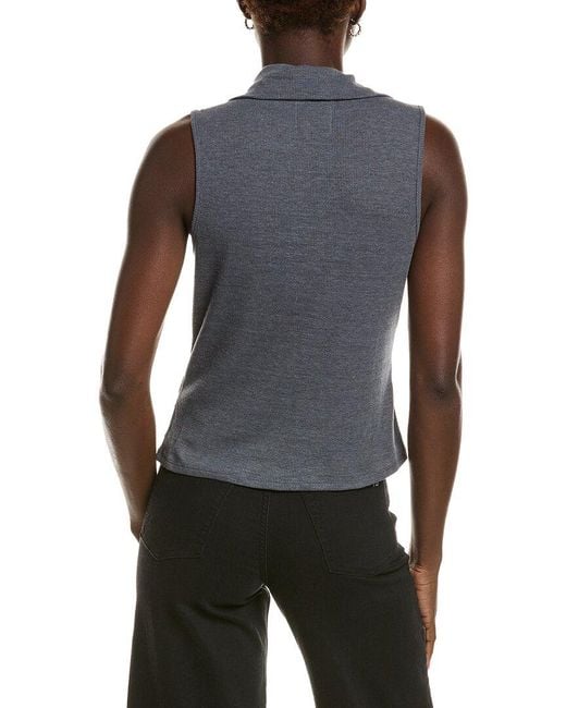 Chaser Brand Gray Rib Knit Button Down Tank Top