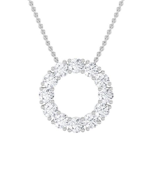 Lab Grown Diamonds Metallic 14K 2.00 Ct. Tw. Lab-Grown Diamond Pendant