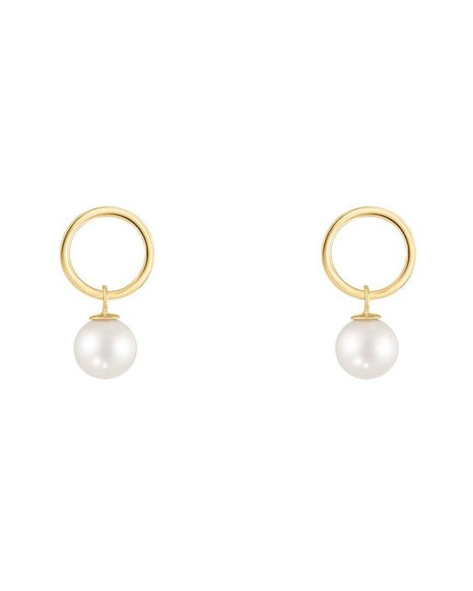 Splendid Metallic 14K 7-7.5Mm Pearl Dangle Earrings