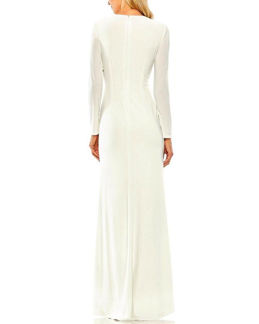 Mac Duggal White Column Gown