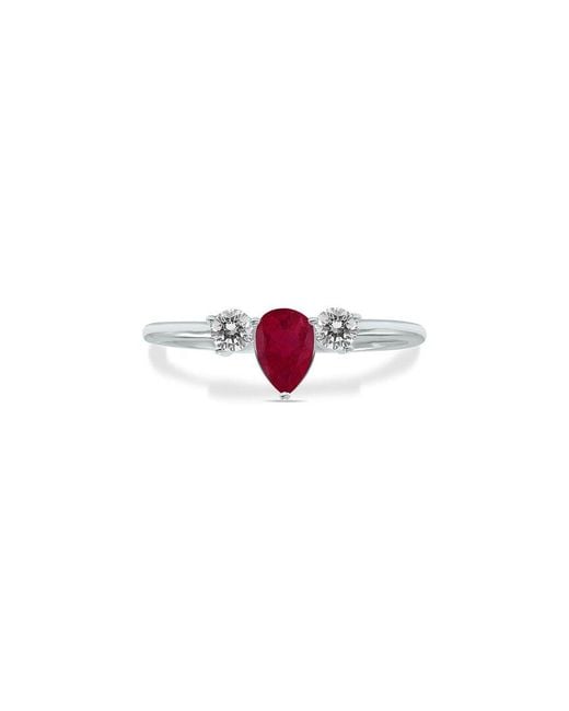 Gem Spark White 14K 0.56 Ct. Tw. Diamond & Ruby Ring