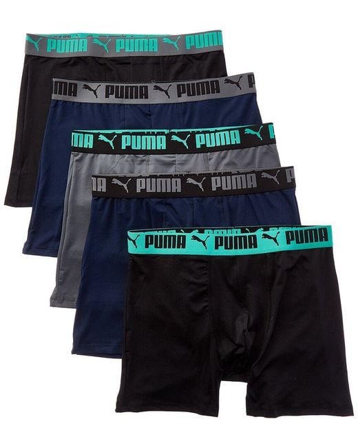 PUMA Blue Set Of 5 Performance Boxer Brief for men