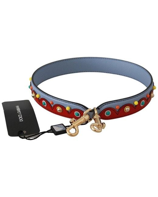 Dolce & Gabbana Blue Leather Bag Shoulder Strap