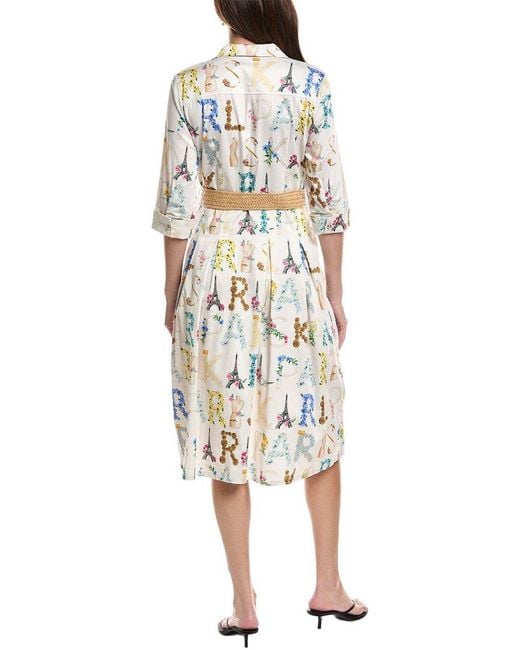 Karl Lagerfeld White Allover Printed Midi Dress