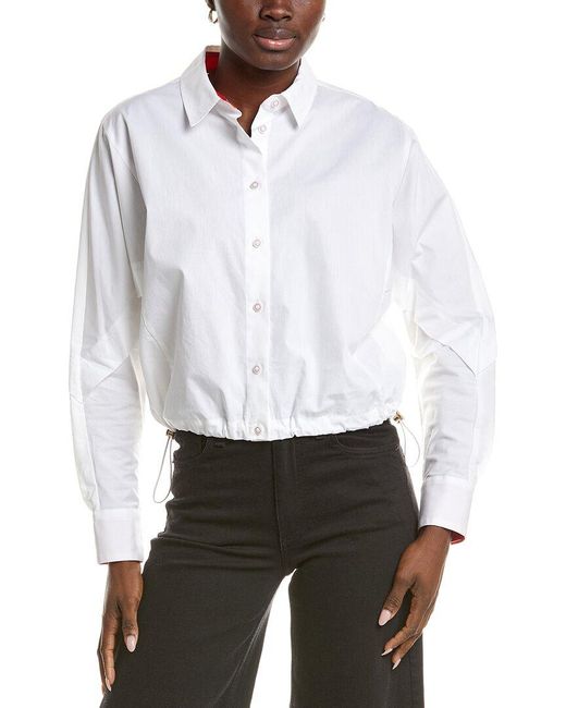 Karl Lagerfeld White Karl Laggerfeld Drawcord Hem Shirt