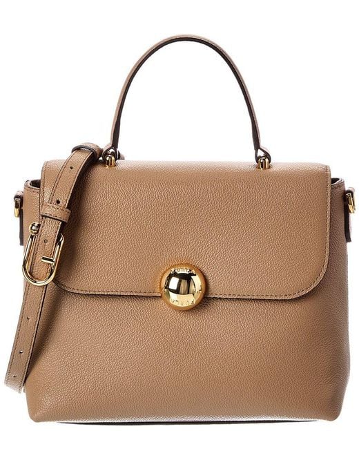 Furla Brown Moonlight Leather Top Handle Bag