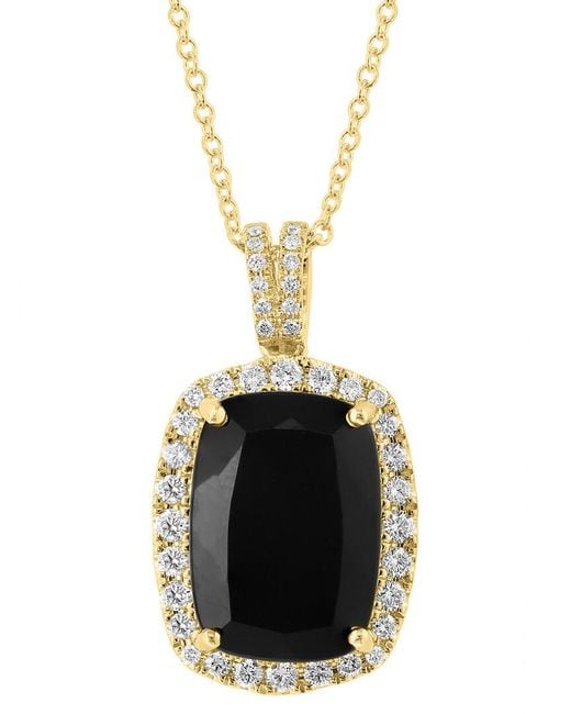 Effy Fine Jewelry Metallic 14K 7.25 Ct. Tw. Diamond & Onyx Necklace