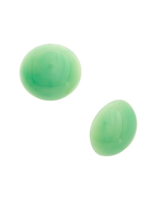 Kenneth Jay Lane Green Button Earrings