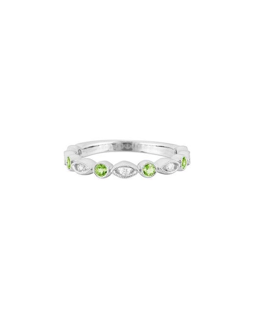 Diamond Select Cuts White 14K Diamond .11 Ct. & .24 Ct. Peridot Ring