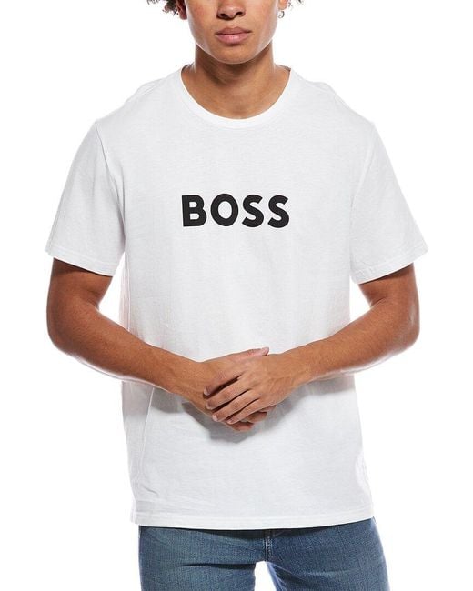 Boss White Logo T-shirt for men