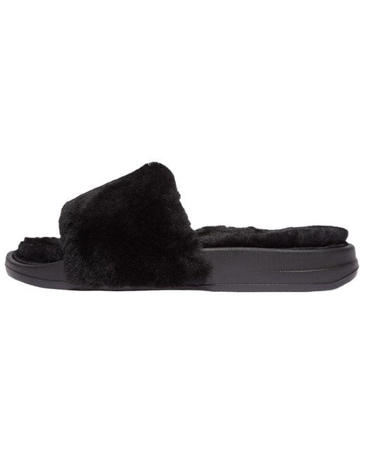 Fitflop Black Iqushion Shearling Sandal