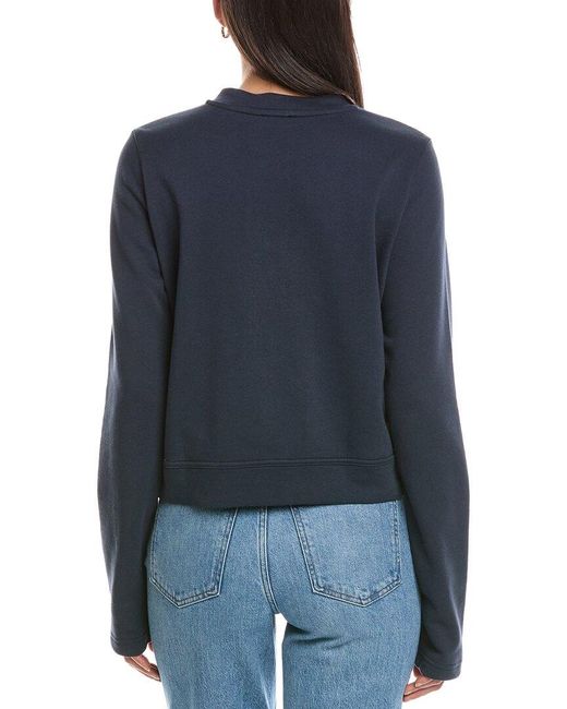 Splendid Blue Terry Knit Collarless Jacket