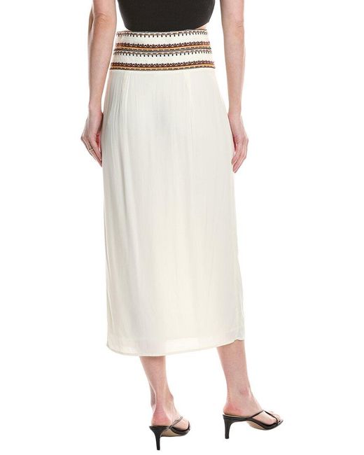 Ba&sh Natural Talkie Mid-Length Skirt