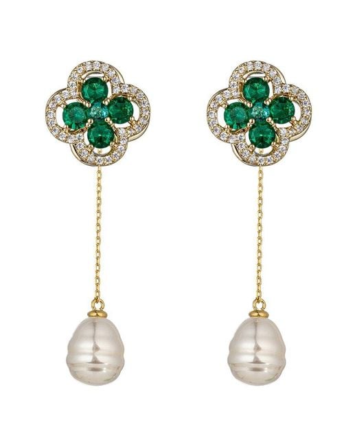 Eye Candy LA Green Cz Drop Earring