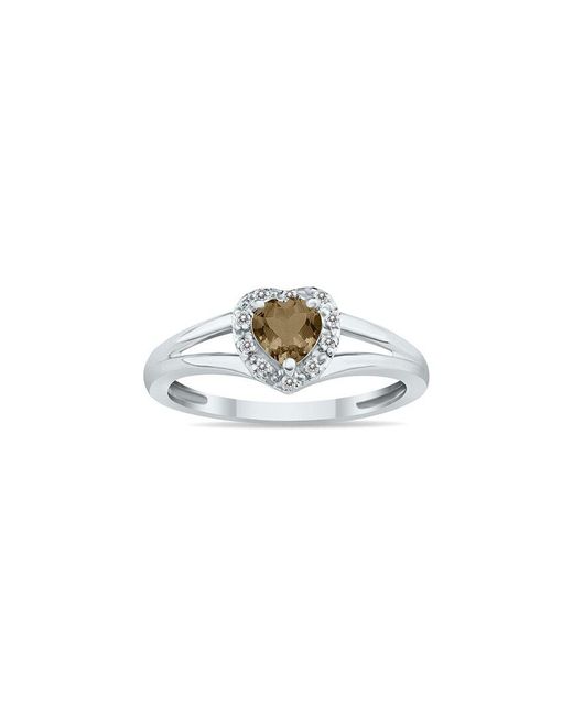 Gem Spark White 14K 0.51 Ct. Tw. Diamond & Smoky Quartz Ring