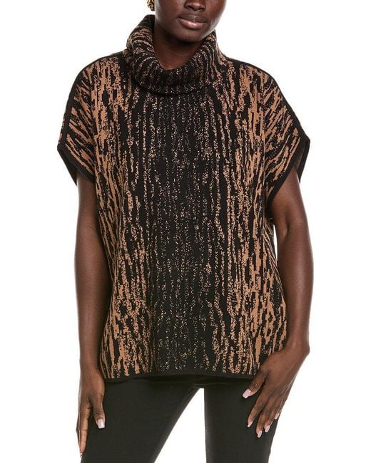 Anne Klein Brown Luxe Animal Print Tunic