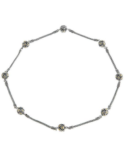 John Hardy Metallic Dot Silver & 18k Necklace