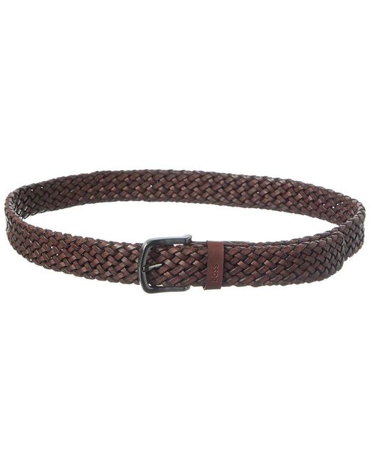 Boss Brown Sash Leather Belt for men