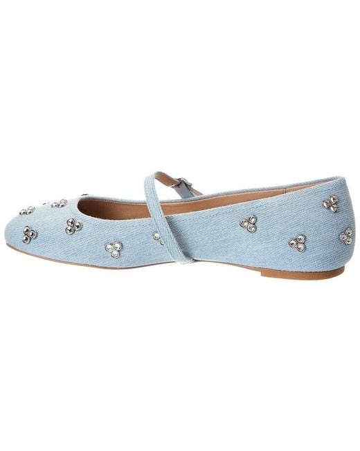 Stuart Weitzman Blue Tammy Denim Mary Jane Ballet Flat
