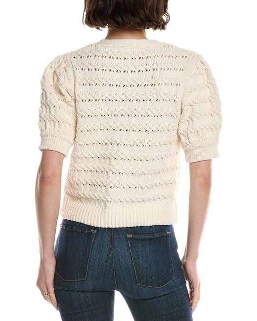Cece White Chunky Short Cardigan