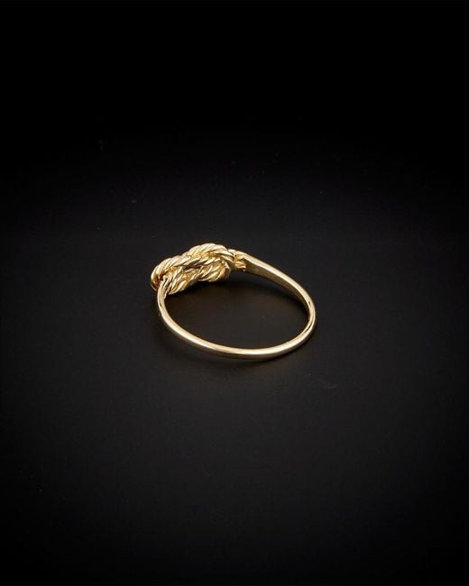 Italian Gold Black 14k Twisted Love Knot Ring