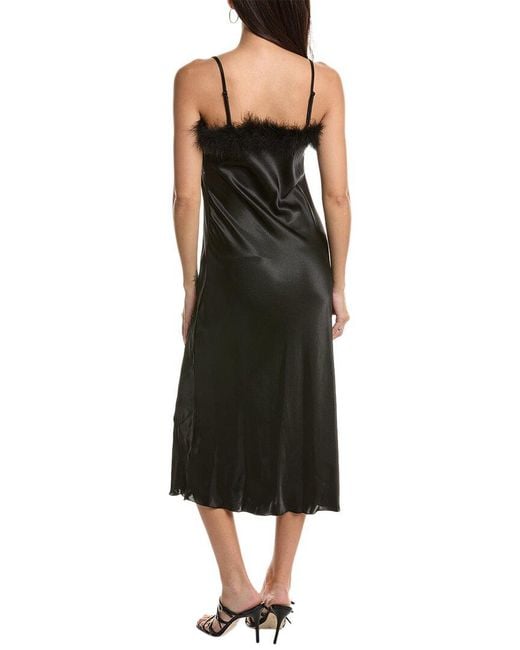 Bebe Black Maribou Slip Dress