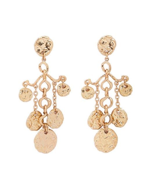 Saachi Metallic Hammered Coin Dangle Earrings