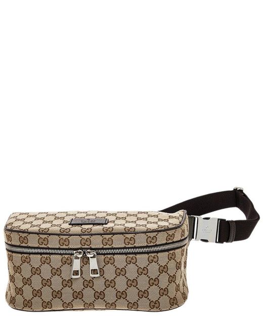 Gucci Natural GG Supreme Canvas & Leather Crossbody Belt Bag