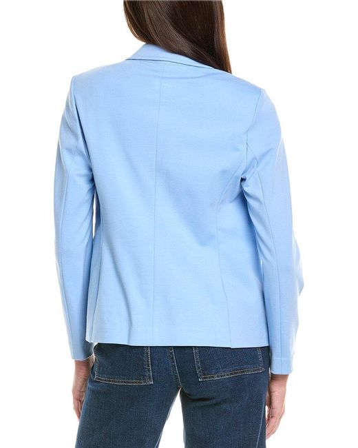 Jones New York Blue Faux Double-Breasted Jacket