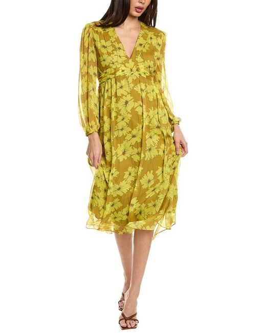 Joie Yellow Kaz Silk Midi Dress