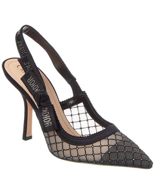 Dior Metallic J'A Mesh & Suede Slingback Pump