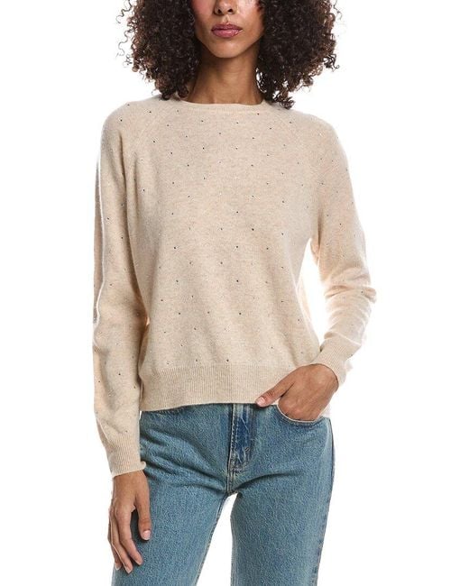Brodie Cashmere Blue Sparkle Mini Cashmere Sweater