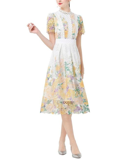 MIRA RICHI Yellow Midi Dress