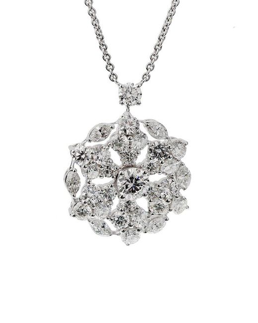 Graff White 18K 6.67 Ct. Tw. Diamond Snowflake Necklace (Authentic Pre-Owned)