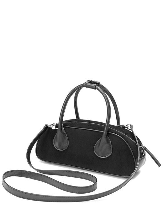 Tiffany & Fred Paris Black Suede & Leather Satchel