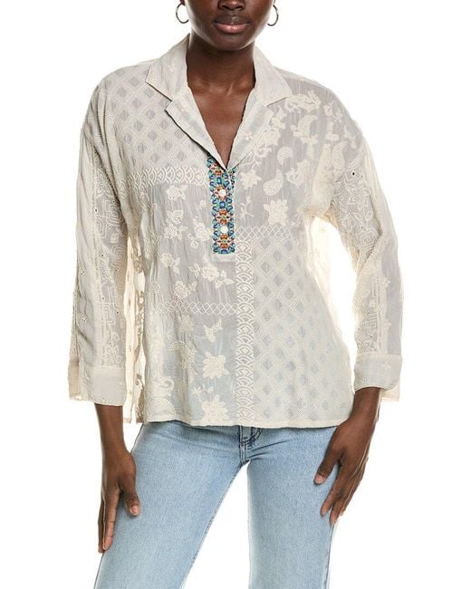 Johnny Was White Glyn Blouse