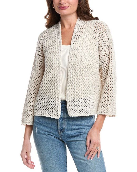 Eileen Fisher White Open Knit Sweater