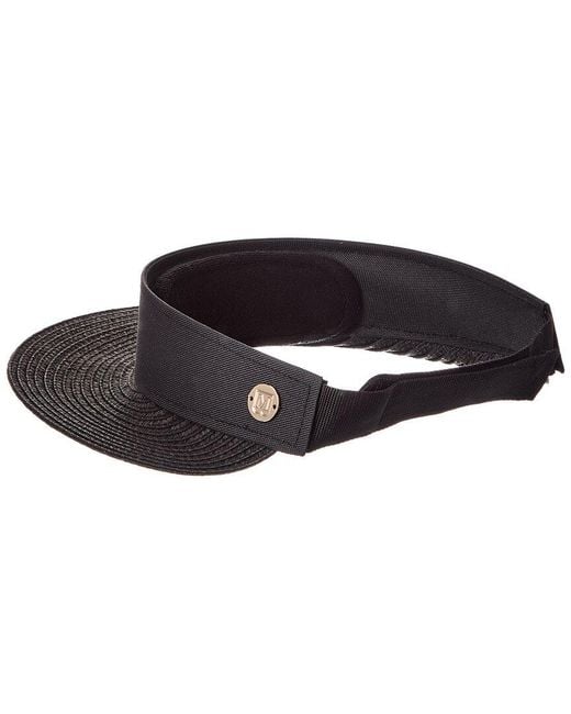 Bruno Magli Black Straw Visor