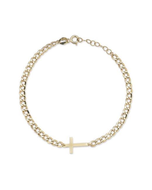 Ember Fine Jewelry Metallic 14k Cross Curb Chain Bracelet