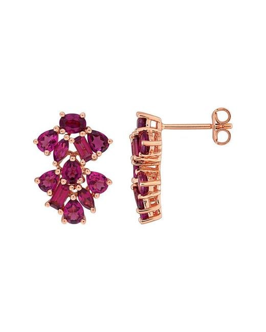 Rina Limor Red 3.86 Ct. Tw. Rhodolite Stud Earrings