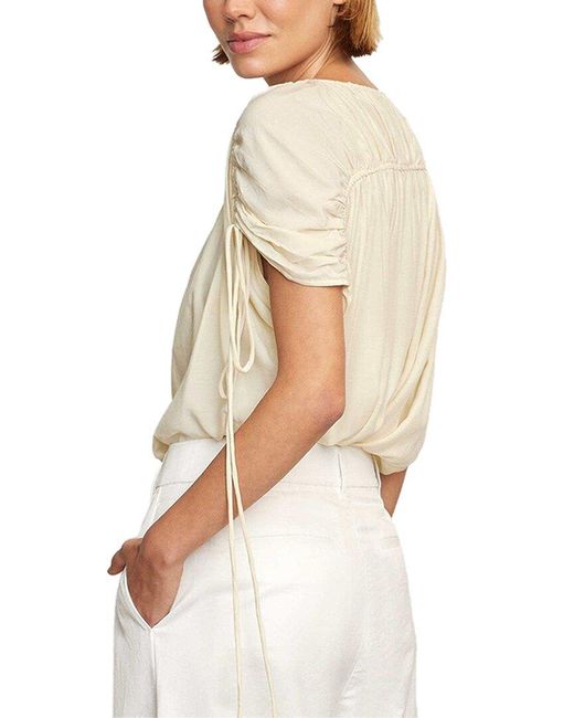 MODERN CITIZEN Natural Akari Semi-Sheer Gathered-Shoulder Blouse