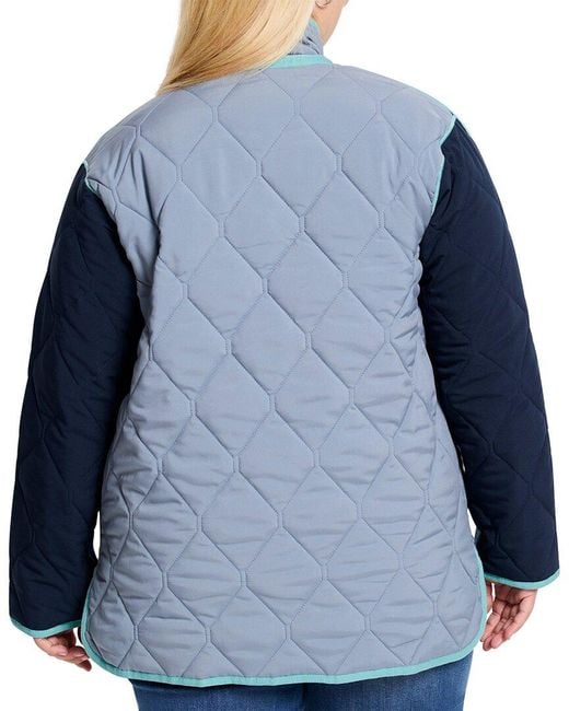 NIC+ZOE Blue Nic + Zoe Mixed Up Quilted Coat