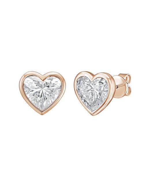Diana M White Diana M. 14K Rose 1.50 Ct. Tw. Lab-Grown Diamond Stud Earrings