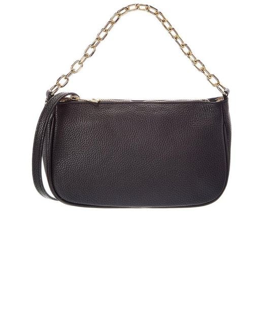 Italian Leather Black Beatrice Leather Top Handle Bag