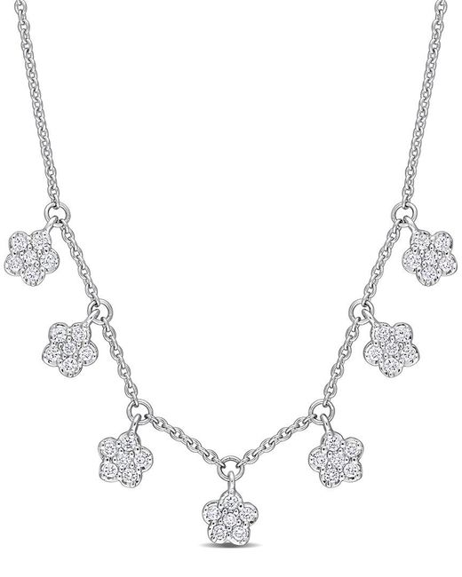 Rina Limor Metallic 14k 0.28 Ct. Tw. Diamond Floral Station Necklace