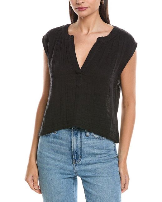 Z Supply Black Cliffside V-Neck Airy Top