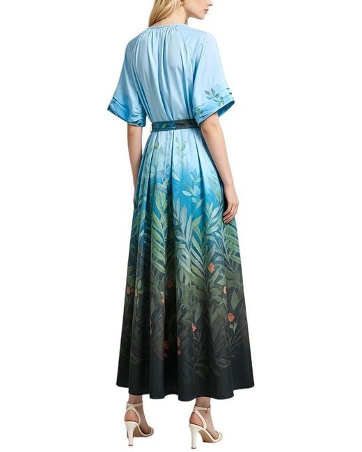 BURRYCO Blue Short Sleeve Maxi Dress