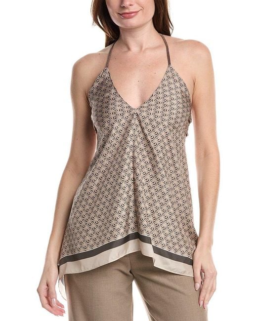 Brunello Cucinelli Brown Silk Tank