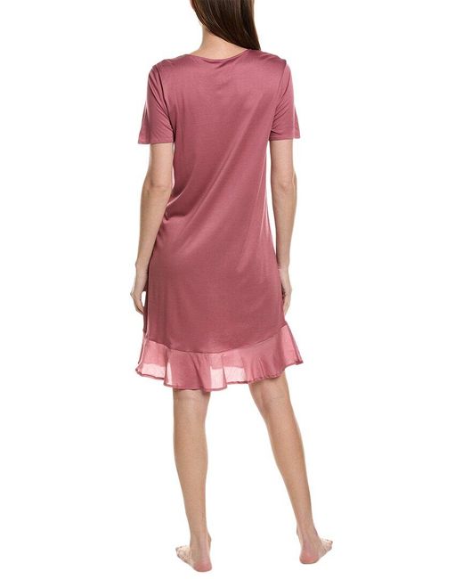 Hanro Red Silk-blend Nightgown